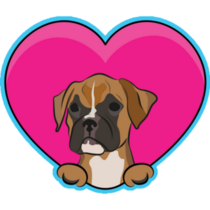 Boxer Heart Sticker