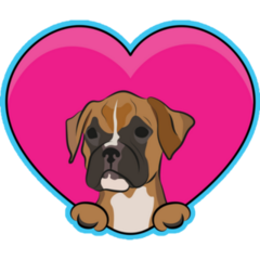 Boxer Heart Sticker
