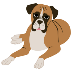 Boxer Laying Down Sticker