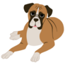 Boxer Laying Down Sticker