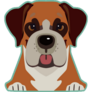 Boxer On Green Sticker