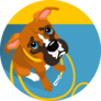 Boxer On Leash Sticker