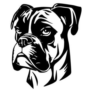 Boxer Outline Head Sticker