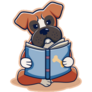 Boxer Reading Sticker