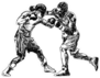 Boxers Fight Duel Sketch Sticker