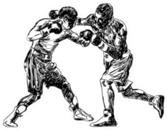 Boxers Fight Duel Sketch Sticker