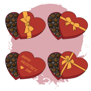 Boxes With Chocolate Set Sticker