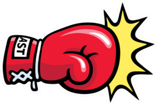 Boxing Glove With Yellow Point Of Impact Illustration Sticker