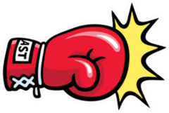Boxing Glove With Yellow Point Of Impact Illustration Sticker