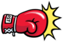 Boxing Glove With Yellow Point Of Impact Illustration Sticker
