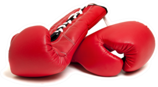 Boxing Gloves Against A White Background Sticker