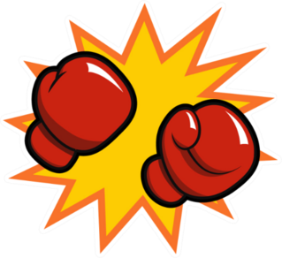 Boxing Gloves And Yellow Pow Sticker