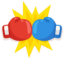 Boxing Gloves Fight Icon, Red Vs Blue Sticker