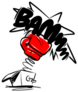 Boxing Gloves Punch Bam Illustration Sticker