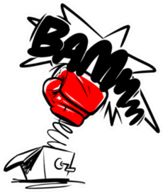 Boxing Gloves Punch Bam Illustration Sticker