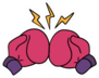 Boxing Gloves Punch Cartoon Art Sticker