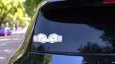 Boxing Gloves Stencil Sticker on a Rear Car Window (New) example