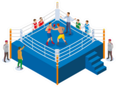 Boxing Ring Cartoon Sticker