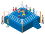Boxing Ring Cartoon Sticker