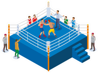 Boxing Ring Cartoon Sticker