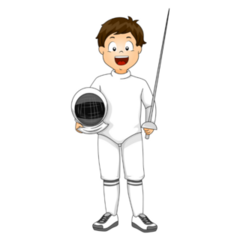 Boy Fencing Outfit Sticker