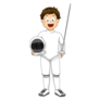 Boy Fencing Outfit Sticker