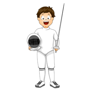 Boy Fencing Outfit Sticker