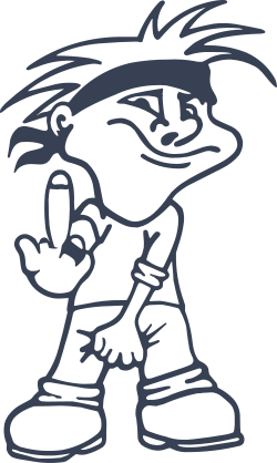 Boy Flipping The Middle Finger Sticker