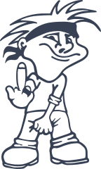 Boy Flipping The Middle Finger Sticker