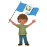 Boy Guatemala Flag Sticker