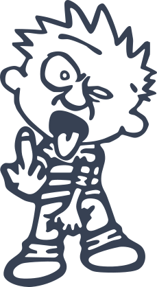 Boy Holding His Crotch And Flipping The Middle Finger Sticker