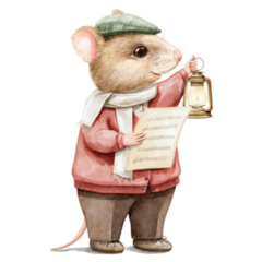 Boy Mouse With Lantern Sticker