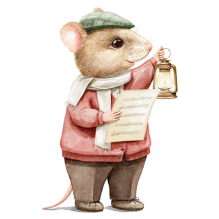 Boy Mouse With Lantern Sticker