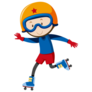 Boy Rollerblades Sticker