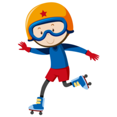Boy Rollerblades Sticker