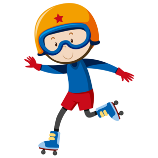Boy Rollerblades Sticker