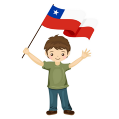 Boy With The Flag Of Chile Cartoon Sticker