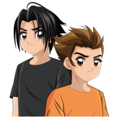 Boys Anime Male Manga Cartoon Sticker