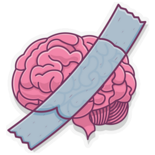 Brain Art Illustration Tape Sticker