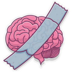 Brain Art Illustration Tape Sticker