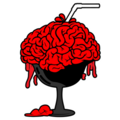 Brain Cartoon Cocktail Illustration Sticker
