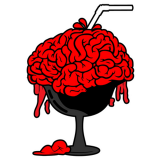 Brain Cartoon Cocktail Illustration Sticker