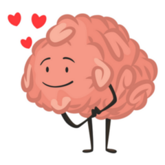Brain Character In Love Sticker