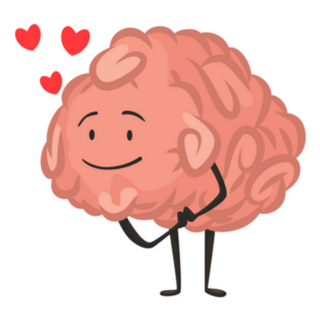 Brain Character In Love Sticker