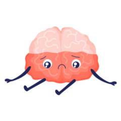 Brain Depressive Cartoon Sad Tired Brain Sticker