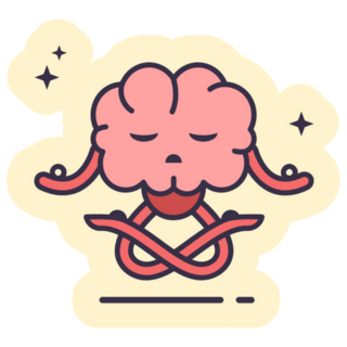 Brain Doing Yoga Funny Sticker