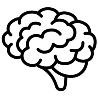 Brain Or Mind Side View Line Art Sticker