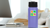 Brain Pop Art Four Illustrations Sticker on a Water Bottle (New) example