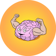 Brain Training Pop Art Style Sticker
