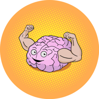 Brain Training Pop Art Style Sticker